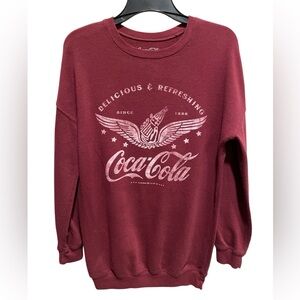 Vintage Coca-Cola Crewneck Sweatshirt Men’s Small Maroon Burgundy Red Coke